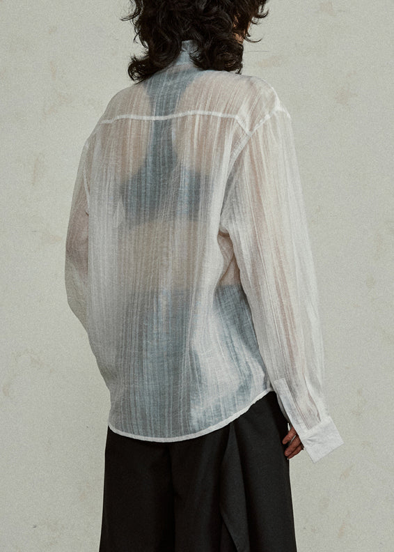Loose Coffee Ruffled Button Cotton Blouses Fall