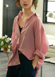 Loose Green Peter Pan Collar Button Cotton Shirt Fall