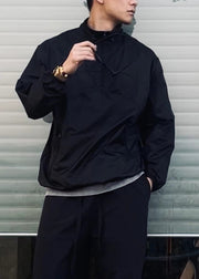 Loose Grey Zip Up Drawstring Ice Silk Men UPF 50+ Coat Summer