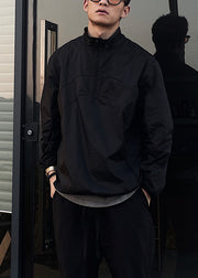 Loose Grey Zip Up Drawstring Ice Silk Men UPF 50+ Coat Summer