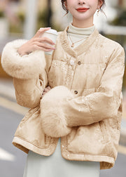 Loose Khaki Embroidered Patchwork Duck Down Down Coats Winter