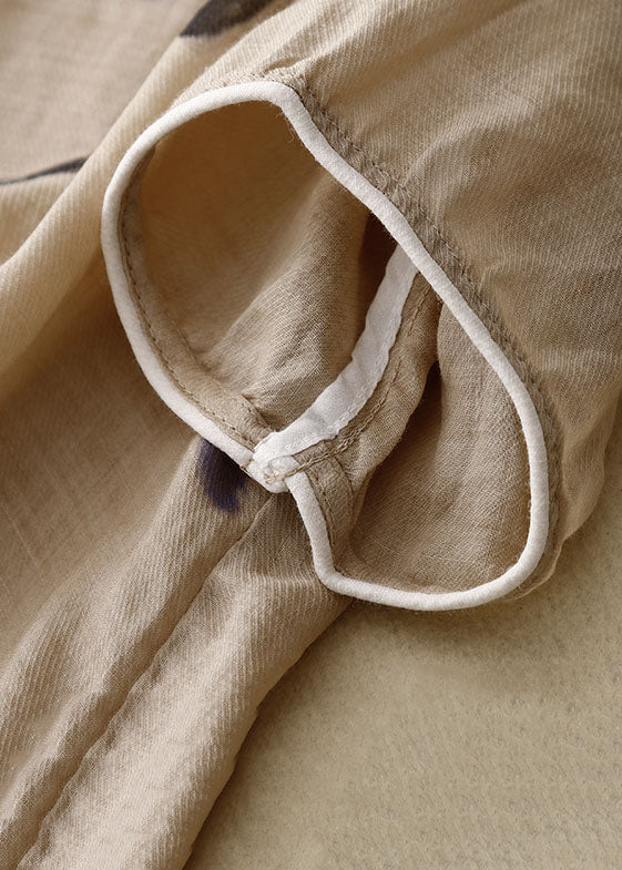 Loose Linen Colour Print Low High Design Patchwork Cotton T Shirts Summer