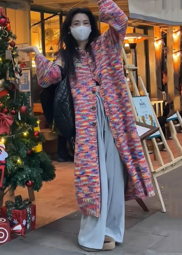 Loose Multi Button Cozy Cotton Knit Long Cardigan Fall