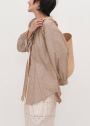 Loose Peter Pan Collar Button Cotton Shirts Fall