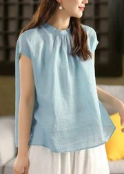 Loose Pink Button Wear On Both Sides Linen Shirt Summer