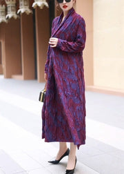 Loose Purple Pockets False Two Pieces Long Dress Winter