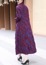 Loose Purple Pockets False Two Pieces Long Dress Winter