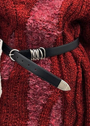 Loose Red Turtleneck Zippered Sashes Thick Knit Sweater Fall