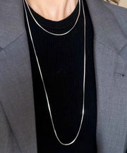 Loose Silk Stainless Steel Double Layer Necklace