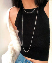 Loose Silk Stainless Steel Double Layer Necklace