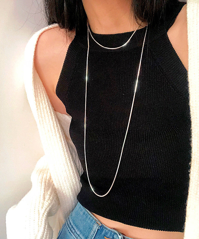 Loose Silk Stainless Steel Double Layer Necklace
