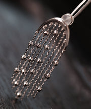 Loose Silk Sterling Silver Chain Tassel Drop Earrings