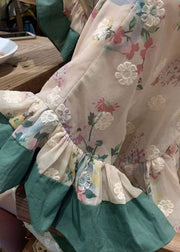 Loose V Neck Embroidered Cotton Shirt Tops Butterfly Sleeve