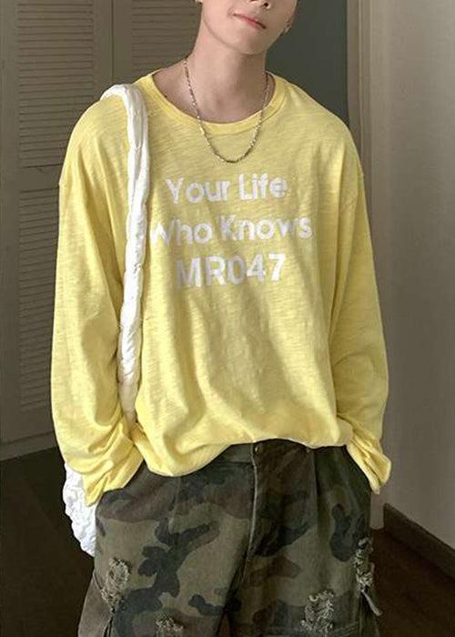 Loose White Letter Oversized Thin Cotton Men&