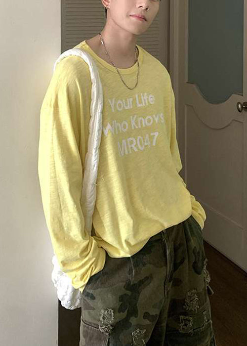 Loose White Letter Oversized Thin Cotton Men&