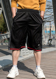 Loose White Pockets Elastic Waist Patchwork Men Basketball Shorts Summer