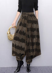 Luxury Minimalism Lantern Pants With Textured Gold Pattern
