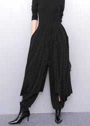 Luxury Minimalism Lantern Pants With Textured Gold Pattern