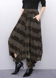 Luxury Minimalism Lantern Pants With Textured Gold Pattern