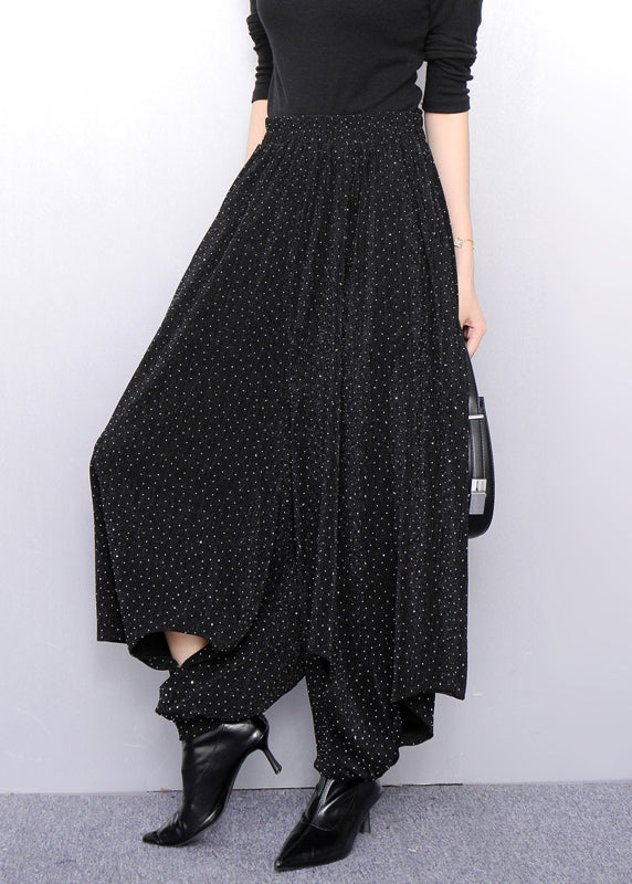 Luxury Minimalism Lantern Pants With Textured Gold Pattern