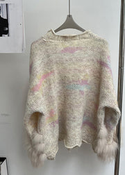 Milk Tea Color Patchwork Cozy Cotton Knit Cardigans Long Sleeve