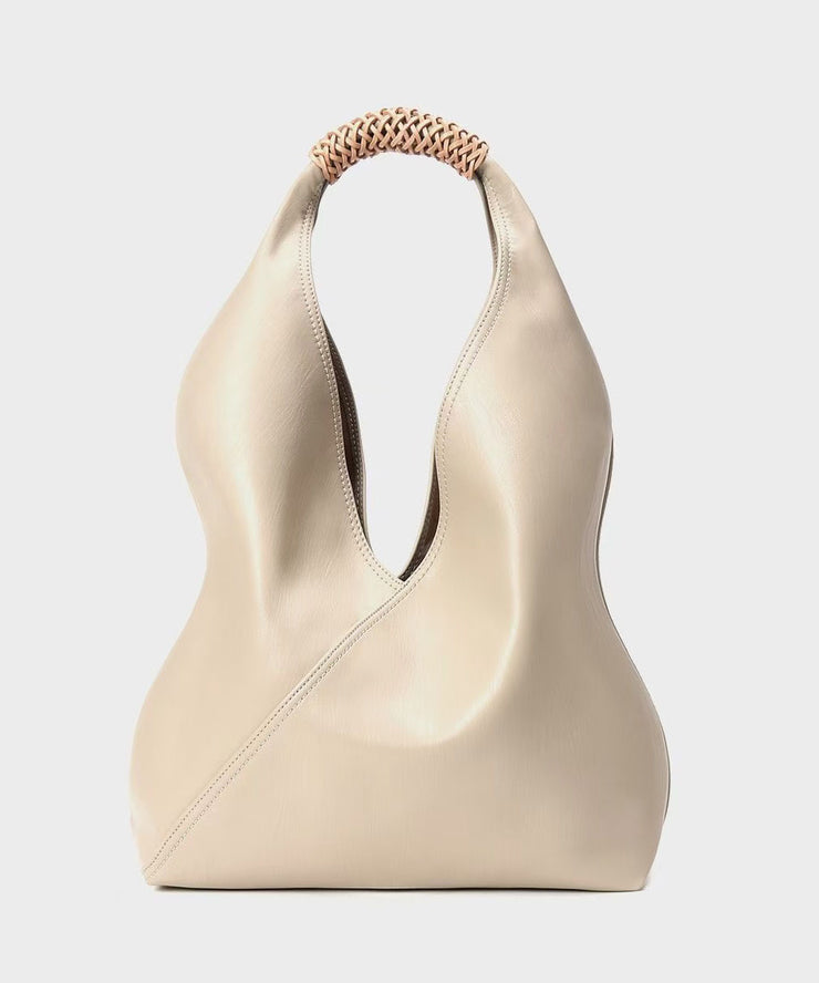 Minimalist Luxury White Calf Leather Shoulder Bag