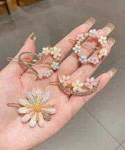 Modern Alloy Zircon Floral Four-Piece Set Hairpin
