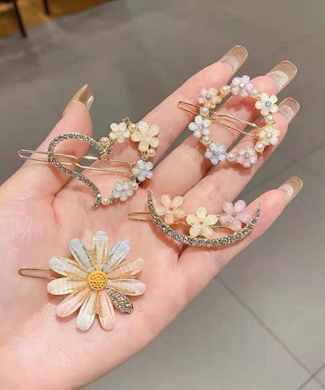 Modern Alloy Zircon Floral Four-Piece Set Hairpin