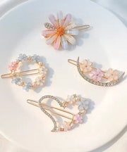 Modern Alloy Zircon Floral Four-Piece Set Hairpin