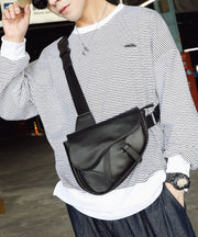 Modern Black CrossBody Leather Mens Versatile Phone Pouch
