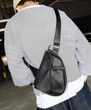Modern Black CrossBody Leather Mens Versatile Phone Pouch