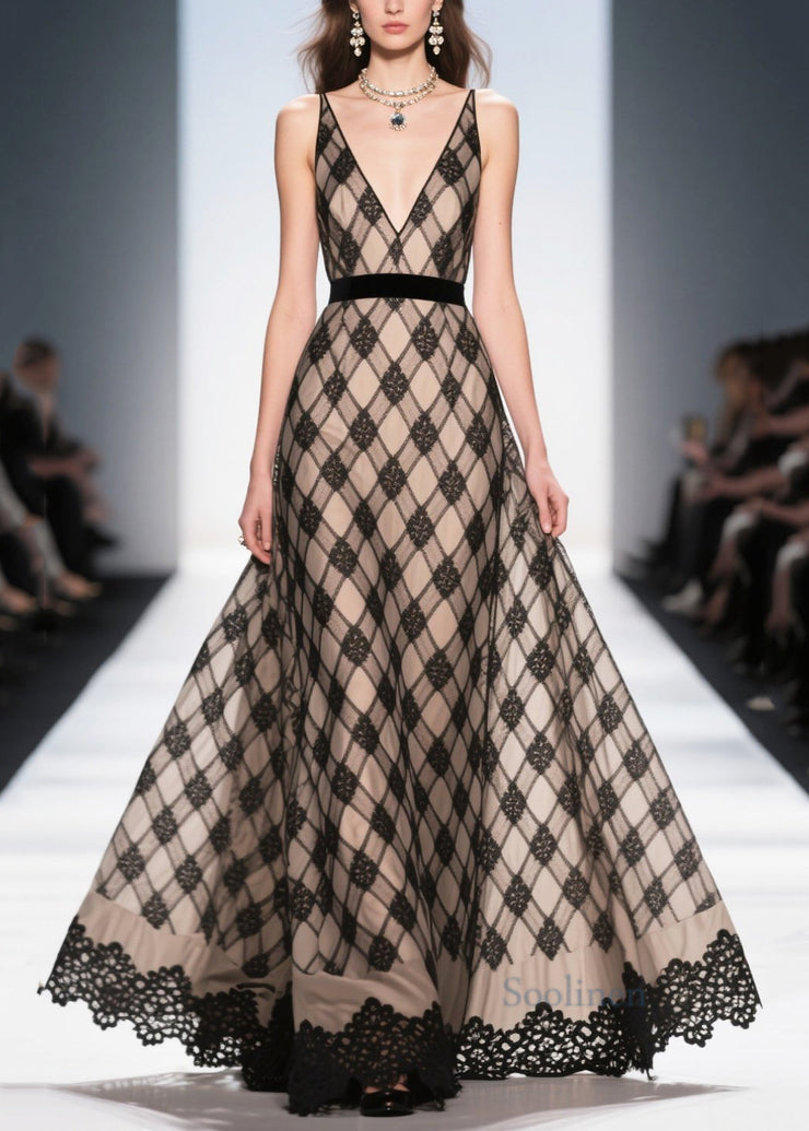 Modern Black Print Exra Large Hem Chiffon Vestidos Dresses Summer