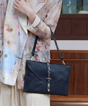 Modern Black Rivet Durable Leather Shoulder Wallet Bags