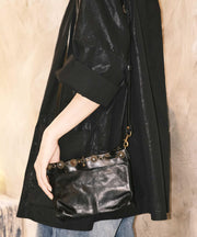 Modern Black Rivet Solid Durable Leather Micro Bag