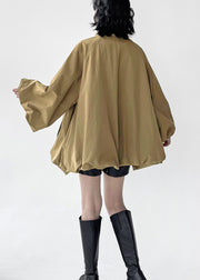 Modern Black Stand Collar Zip Up Pockets Cotton Jackets Fall