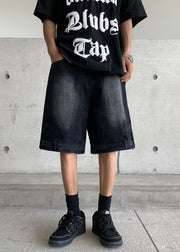 Modern Blue Pockets High Waist Denim Mens Shorts Summer