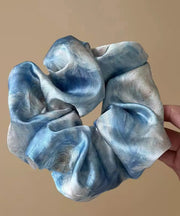 Modern Blue Satins Tie Dy Hair Band