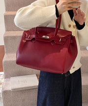 Modern Brown Solid Durable Faux Leather Tote Handbag