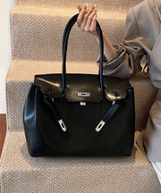 Modern Brown Solid Durable Faux Leather Tote Handbag