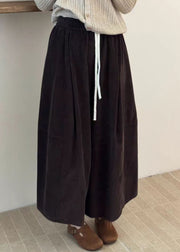 Modern Coffee Original Design Solid Corduroy Wide Leg Pants