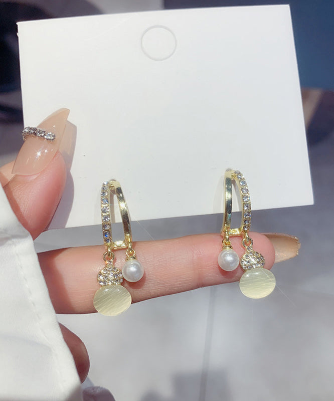 Modern Copper Alloy Zircon Pearl Cat&