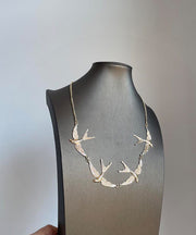 Modern Gold Copper Alloy Little Swallow Pendant Necklace