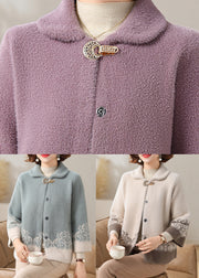 Modern Green Patchwork Mink Velvet Coats Fall