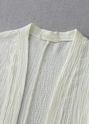 Modern Milk White Oversized Cotton Cardigan Spring