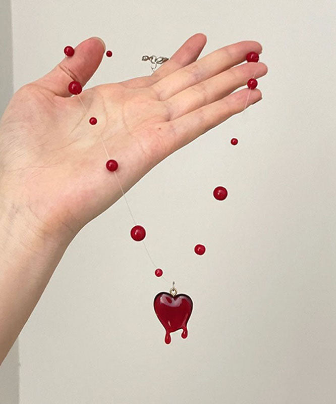 Modern Mulberry Alloy Love Beading Pendant Necklace