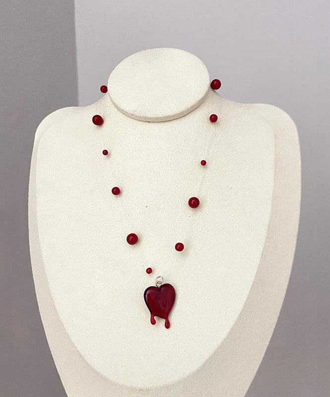 Modern Mulberry Alloy Love Beading Pendant Necklace
