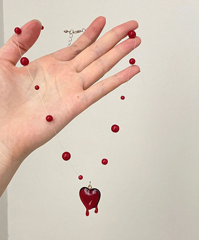 Modern Mulberry Alloy Love Beading Pendant Necklace