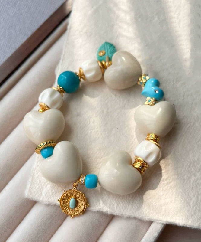 Modern Multicolor Copper Alloy Cheese Milk Cap Love Charm Bracelet