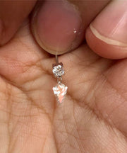 Modern Nude Sterling Silver Zircon Water Drop Tassel Drop Earrings