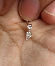 Modern Nude Sterling Silver Zircon Water Drop Tassel Drop Earrings